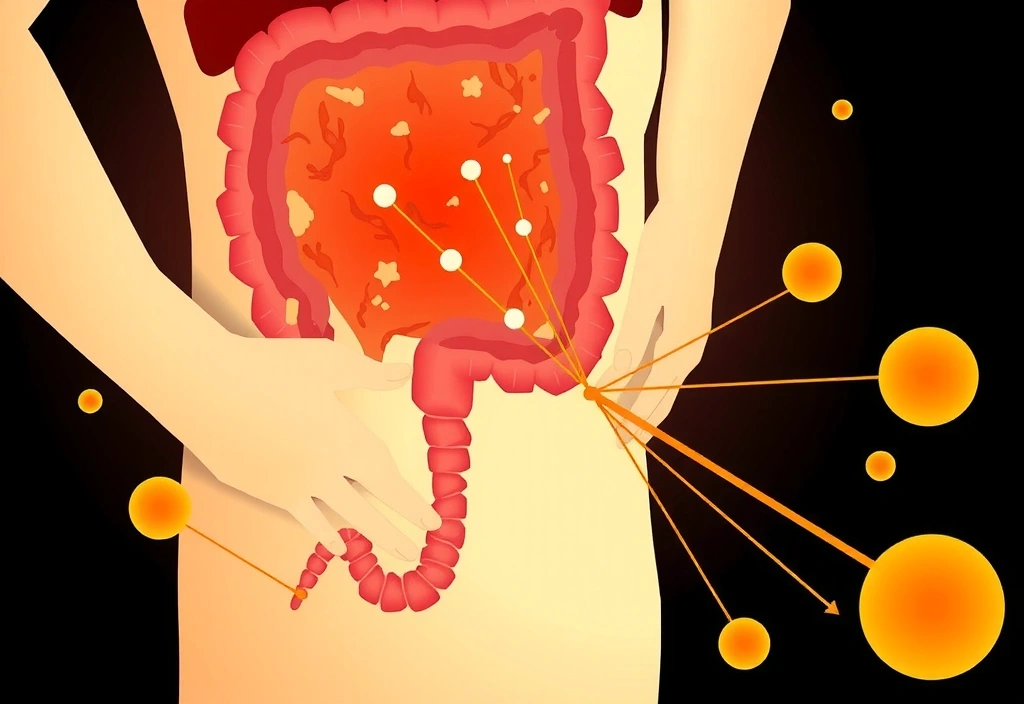 A symbolic image showing the connection between healthy gut flora and clear, radiant skin.