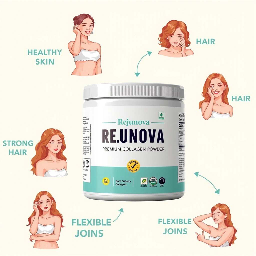 Rejunova Premium Collagen Powder benefits illustration